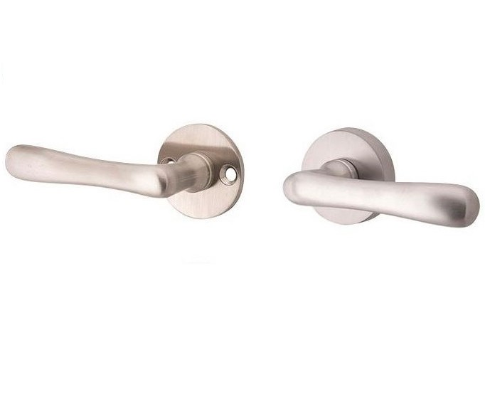 Buiten deurkruk Linea op rozet links mat nikkel/mat nikkel PVD