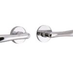 Buiten deurkruk Linea op rozet glans chroom