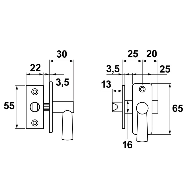 AXA insteekgrendel met sluitplaat aluminium F8 zwart 25 mm