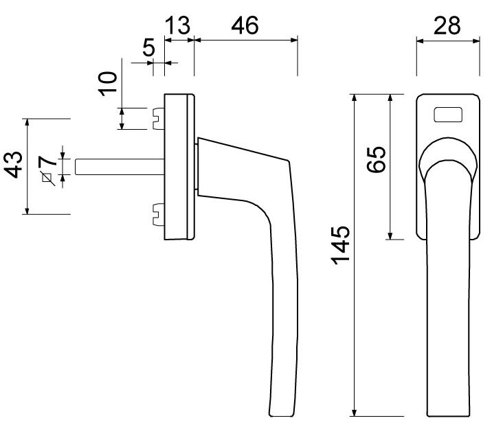 AMI Draaikiepgarnituur type 810 aluminium F1