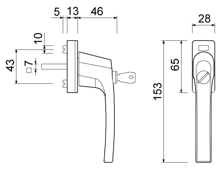 AMI Draaikiepgarnituur SKG2 type 812 aluminium zwart