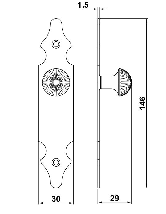 AMIG blinde plaat met knop zwart