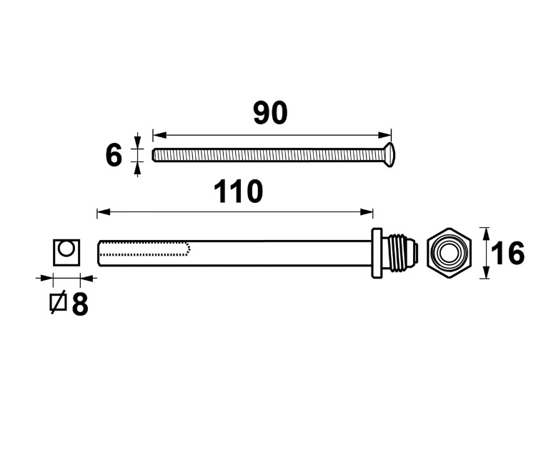 AXA verleng set deurdikte 73-83 mm - Afbeelding 2
