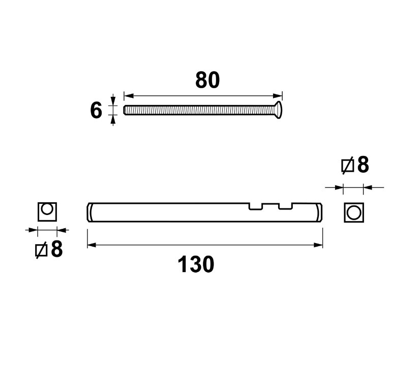 AXA Verleng set kruk-kruk deurdikte 63-73 mm zwart