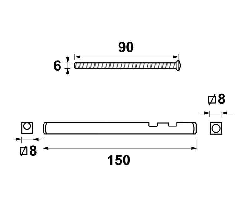 AXA Verleng set kruk-kruk deurdikte 73-83 mm zwart