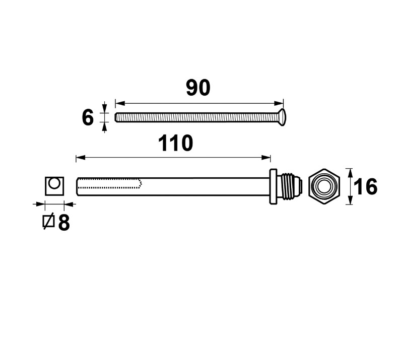 AXA Verleng set deurdikte 73-83 mm rvs