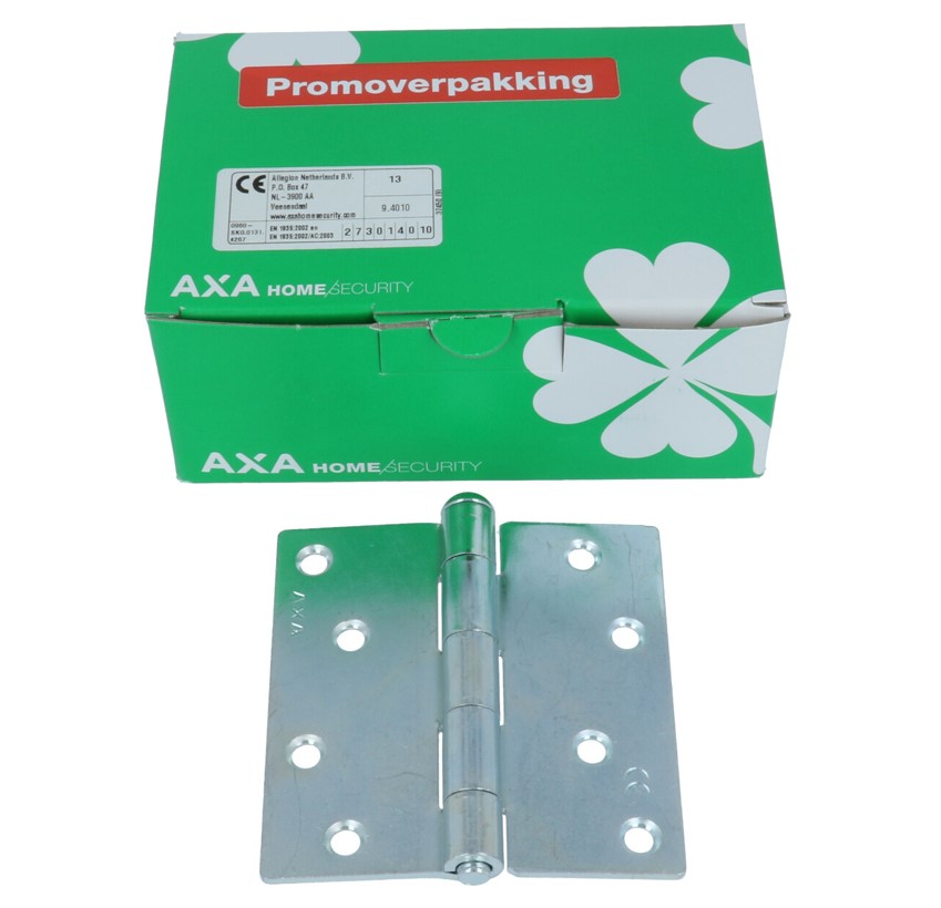 AXA Ongelagerd scharnier 89x89x2 met rechte hoeken promopack 10+2 gratis