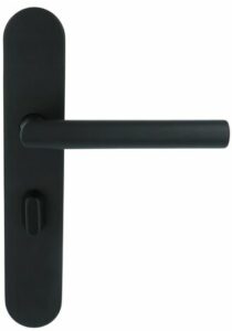 Deurklink op schild rechts toiletsluiting 63/8 mm BASICS LBII-19P13WC mat zwart