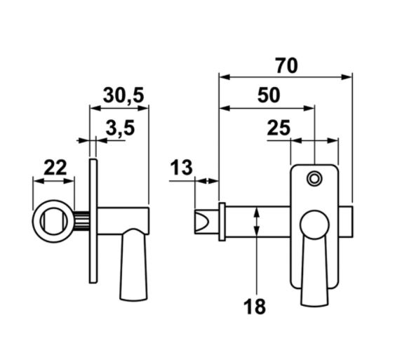 AXA Insteekgrendel met sluitkom aluminium zwart 50 mm