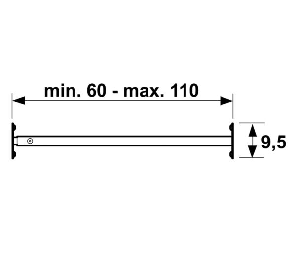 AXA Barrierestang V3-Uni in het kozijn 600 - 1100 mm