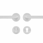 AXA set veiligheidsbeslag op ronde rozet met kerntrekbeveiliging kruk/kruk SKG*** aluminium F1