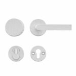 AXA set veiligheidsbeslag op ronde rozet met kerntrekbeveiliging knop/kruk SKG*** aluminium F1