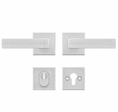 AXA set veiligheidsbeslag op vierkante rozet met kerntrekbeveiliging kruk/kruk SKG*** aluminium F1