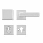 AXA set veiligheidsbeslag op vierkante rozet met kerntrekbeveiliging knop/kruk SKG*** aluminium F1