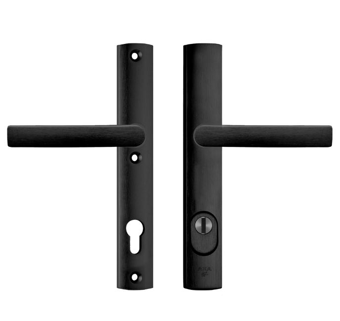 Axa Curve Plus Smal Veiligheidsbeslag PC92 met kerntrekbeveiliging kruk/kruk SKG*** Zwart