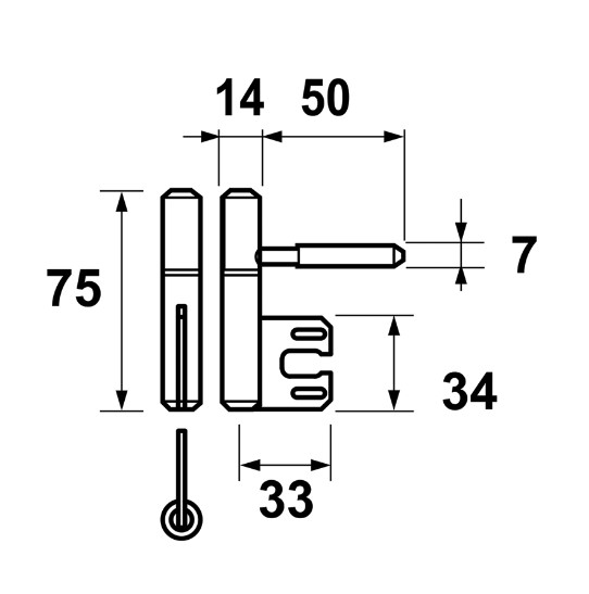 AXA inboorpaumelle 1177 voor stalen Hörmann kozijnen