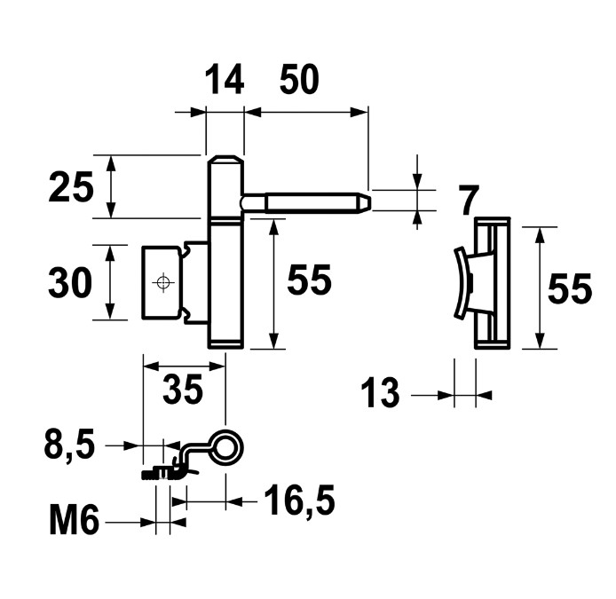 AXA inboorpaumelle 1177 voor Polynorm-Z kozijnen