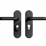 AXA Oval Plus kort veiligheidsbeslag PC55 SKG*** met kerntrekbeveiliging kruk/kruk Zwart