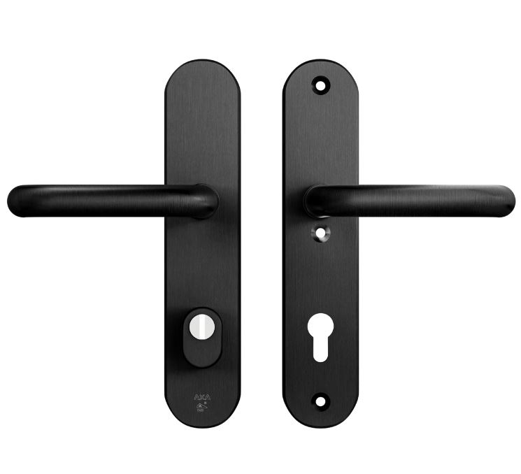 AXA Oval Plus veiligheidsbeslag PC85 SKG*** met kerntrekbeveiliging kruk/kruk Zwart