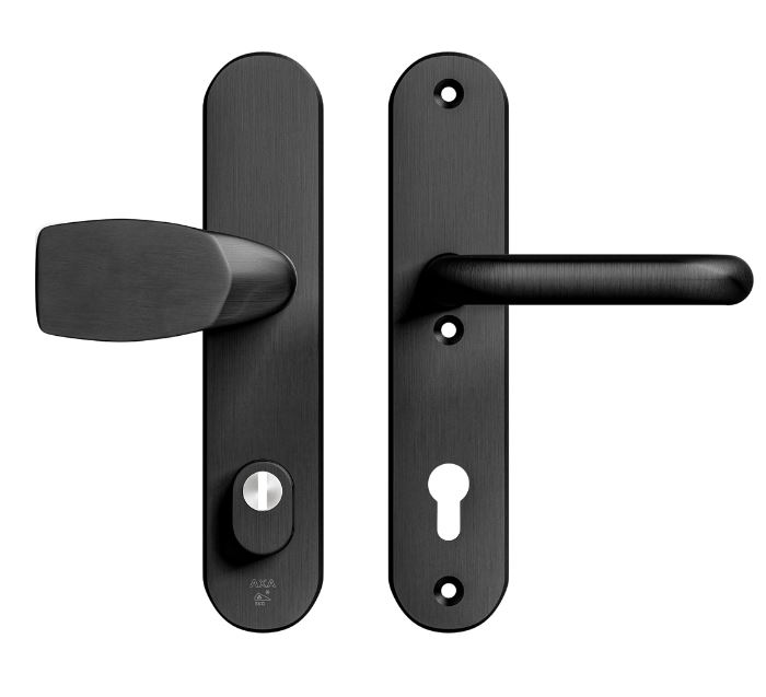 AXA Oval Plus veiligheidsbeslag PC92 SKG*** met kerntrekbeveiliging Wing-greep/kruk Zwart