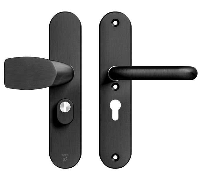 AXA Oval Plus veiligheidsbeslag PC55 SKG*** met kerntrekbeveiliging Wing-greep/kruk Zwart