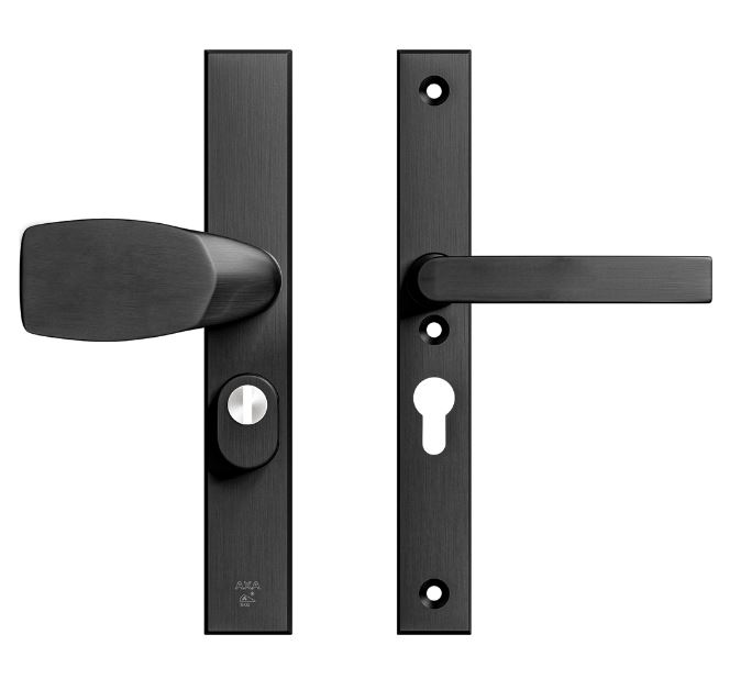 AXA Edge Plus Smal veiligheidsbeslag PC55 SKG*** met kerntrekbeveiliging Wing-greep/kruk Zwart