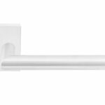 Deurkruk BASIC LBII-19Q32G op rechthoekig rozet Wit
