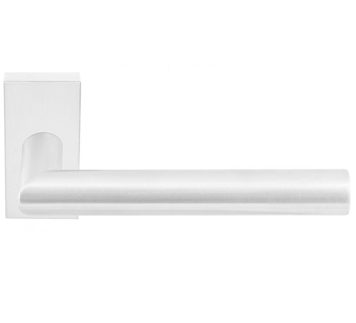 Deurkruk BASIC LBII-19Q32G op rechthoekig rozet Wit
