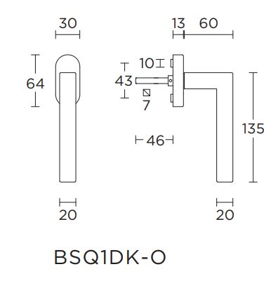 Draaikiepgarnituur BASICS BSQ1-DK-O Mat RVS