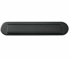 Briefplaat ORION ovaal RVS zwart