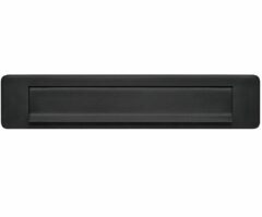 Briefplaat QUADRA rechthoek RVS zwart