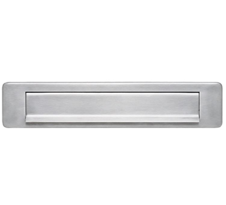 Briefplaat QUADRA rechthoek RVS mat