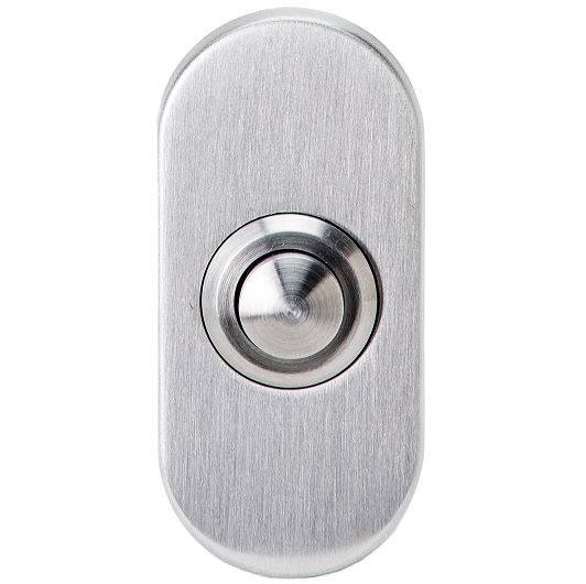 Beldrukker ovaal 68x30.5mm RVS mat