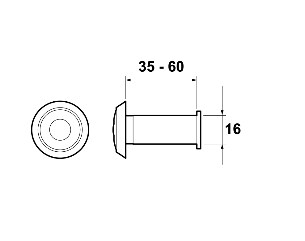 AXA deurspion 7831 mat vernikkeld 200° - Afbeelding 2