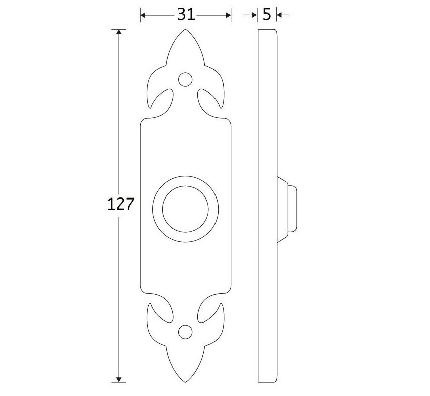 Beldrukker Lelie ijzer zwart