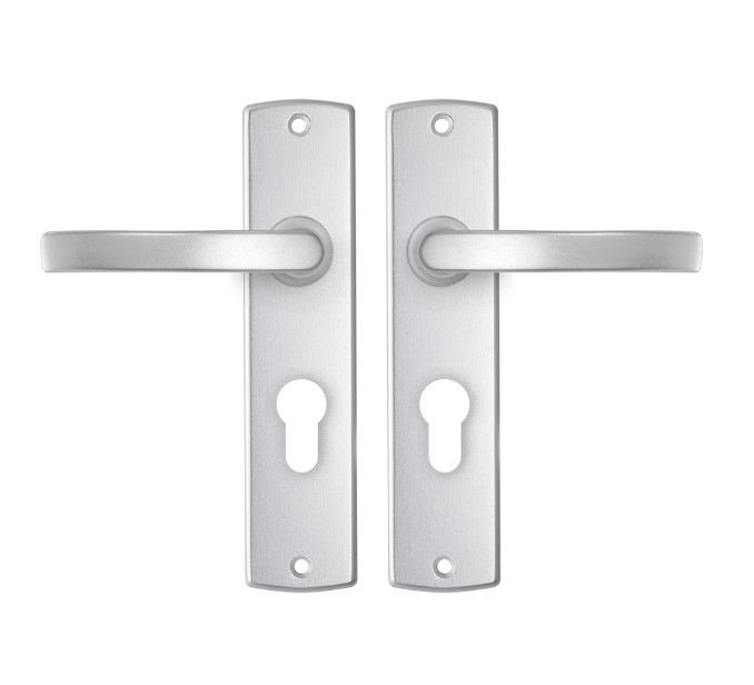 AXA curve schild PC55 met deurkruk blok aluminium F1