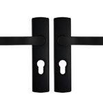 AXA Curve Klik Schild PC55 Met Deurkruk Blok Aluminium Zwart