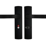 AXA Curve Klik Schild WC63/8 Met Deurkruk Blok Aluminium Zwart