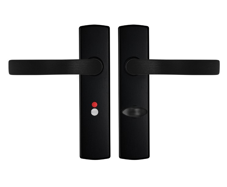 AXA Curve Klik Schild WC63/8 Met Deurkruk Blok Aluminium Zwart