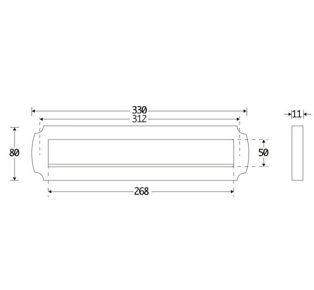 Briefplaat Art-Nouveau glans chroom