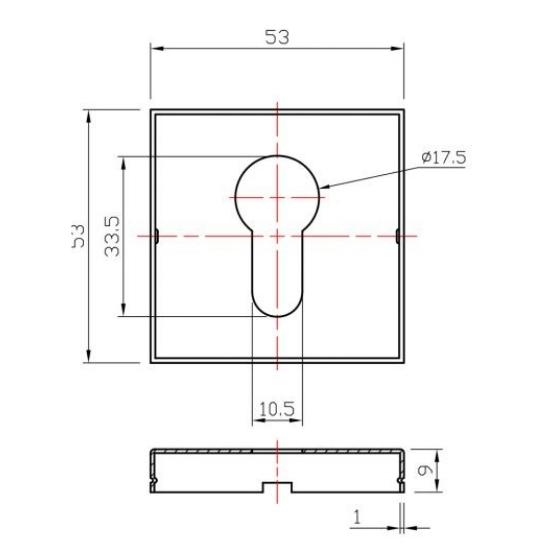 2 PC-plaatjes Vierkant RVS/Zwart
