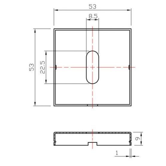 2 Sleutelplaatjes Vierkant RVS/Zwart