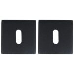 2 Sleutelplaatjes Vierkant RVS/Zwart