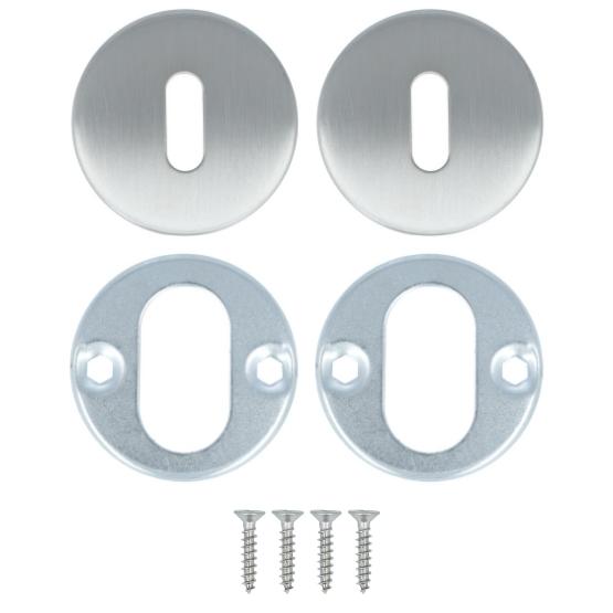 2 Sleutelplaatjes Rond RVS
