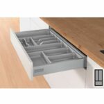 Bestekbak d:370-440mm - b:175-200mm zilverkleurig