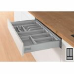 Bestekbak d:370-440mm - b:201-250mm zilverkleurig