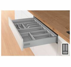 Bestekbak d:370-440mm - b:201-250mm zilverkleurig