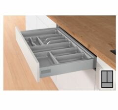 Bestekbak d:370-440mm - b:251-300mm zilverkleurig