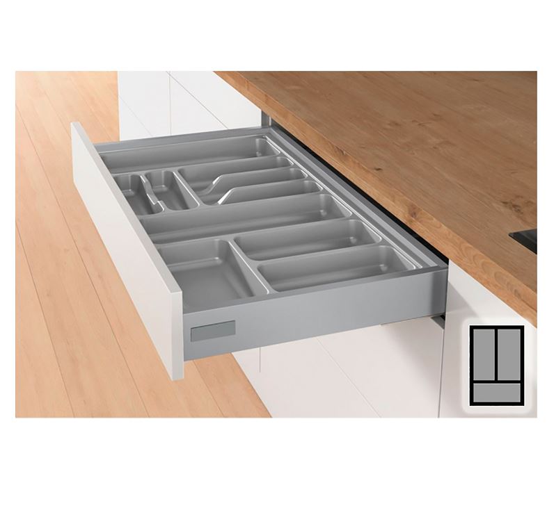 Bestekbak d:370-440mm - b:251-300mm zilverkleurig