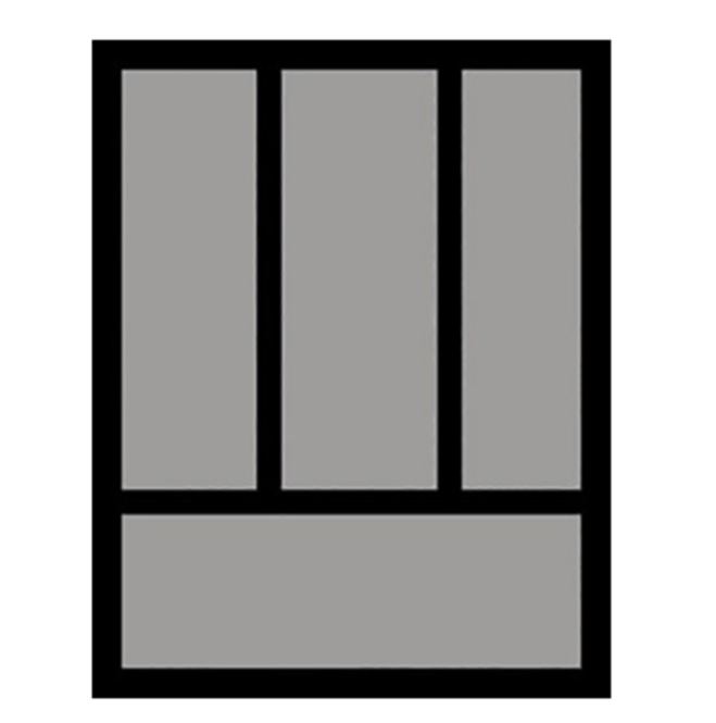 Bestekbak d:370-440mm - b:301-350mm zilverkleurig